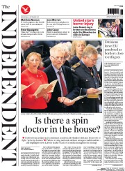 The Independent () Newspaper Front Page for 16 September 2015