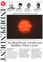 The Independent () Newspaper Front Page for 17 October 2017