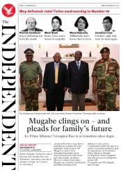 The Independent () Newspaper Front Page for 17 November 2017