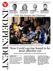 The Independent () Newspaper Front Page for 17 November 2020