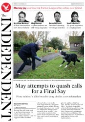 The Independent () Newspaper Front Page for 17 December 2018