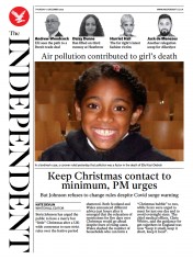The Independent () Newspaper Front Page for 17 December 2020