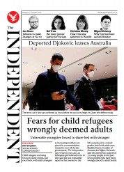 The Independent () Newspaper Front Page for 17 January 2022