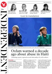 The Independent () Newspaper Front Page for 17 February 2018