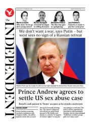 The Independent () Newspaper Front Page for 17 February 2022