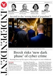The Independent () Newspaper Front Page for 17 March 2017
