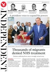 The Independent () Newspaper Front Page for 17 April 2017