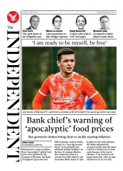 The Independent () Newspaper Front Page for 17 May 2022