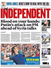 The Independent () Newspaper Front Page for 17 June 2013