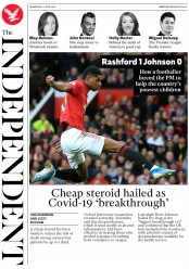 The Independent () Newspaper Front Page for 17 June 2020