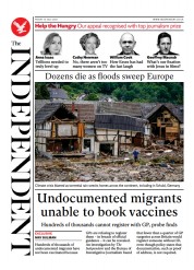 The Independent () Newspaper Front Page for 17 July 2021