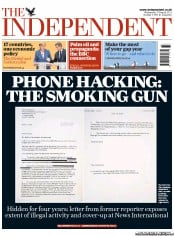 The Independent () Newspaper Front Page for 17 August 2011