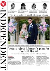 The Independent () Newspaper Front Page for 17 August 2019