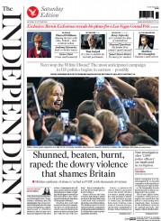 The Independent () Newspaper Front Page for 18 October 2014