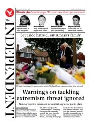 The Independent () Newspaper Front Page for 18 October 2021