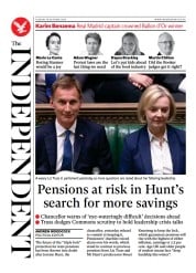 The Independent () Newspaper Front Page for 18 October 2022