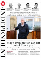 The Independent () Newspaper Front Page for 18 December 2018