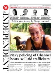 The Independent () Newspaper Front Page for 18 January 2022