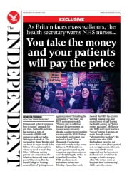 The Independent () Newspaper Front Page for 18 January 2023