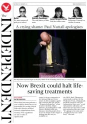 The Independent () Newspaper Front Page for 18 February 2017