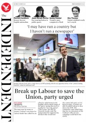 The Independent () Newspaper Front Page for 18 March 2017