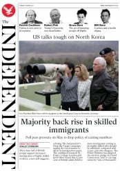 The Independent () Newspaper Front Page for 18 April 2017