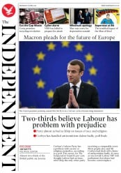 The Independent () Newspaper Front Page for 18 April 2018