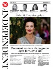 The Independent () Newspaper Front Page for 18 April 2021