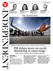 The Independent () Newspaper Front Page for 18 May 2021