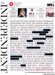 The Independent () Newspaper Front Page for 18 July 2015
