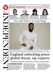 The Independent () Newspaper Front Page for 18 July 2021