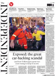 The Independent () Newspaper Front Page for 18 August 2015