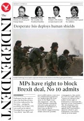 The Independent () Newspaper Front Page for 19 October 2016
