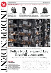 The Independent () Newspaper Front Page for 19 October 2017