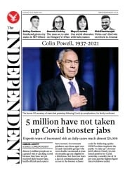 The Independent () Newspaper Front Page for 19 October 2021