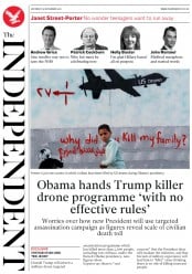 The Independent () Newspaper Front Page for 19 November 2016