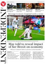 The Independent () Newspaper Front Page for 19 November 2018