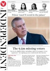 The Independent () Newspaper Front Page for 19 November 2019