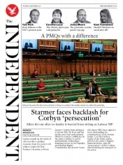 The Independent () Newspaper Front Page for 19 November 2020