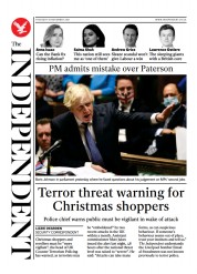 The Independent () Newspaper Front Page for 19 November 2021