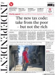 The Independent () Newspaper Front Page for 19 December 2013