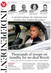 The Independent () Newspaper Front Page for 19 December 2018