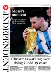 The Independent () Newspaper Front Page for 19 December 2022