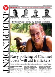The Independent () Newspaper Front Page for 19 January 2022
