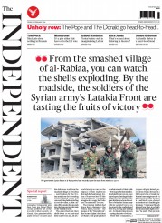 The Independent () Newspaper Front Page for 19 February 2016