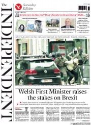 The Independent () Newspaper Front Page for 19 March 2016