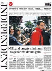 The Independent () Newspaper Front Page for 19 May 2014