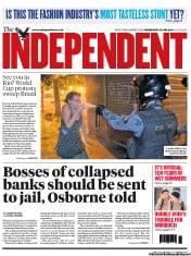 The Independent () Newspaper Front Page for 19 June 2013