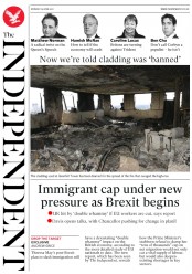 The Independent () Newspaper Front Page for 19 June 2017