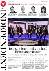 The Independent () Newspaper Front Page for 19 June 2019